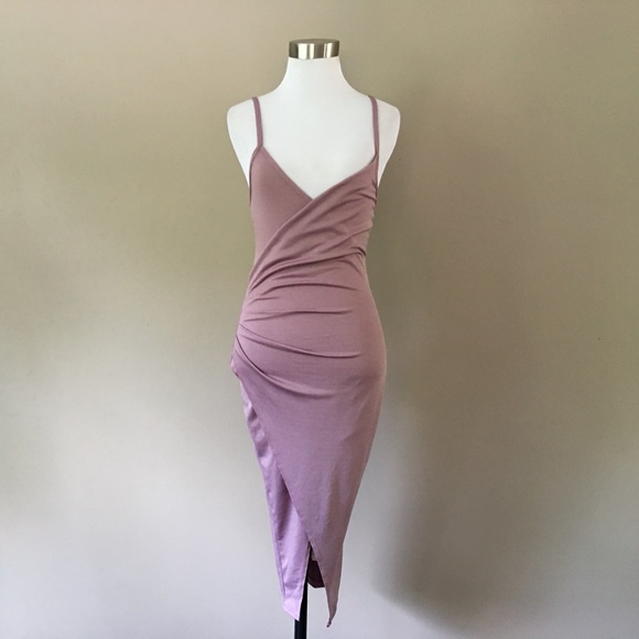BooHoo Night  Small Dusty Pink Purple Slip Dress - Picture 8 of 9